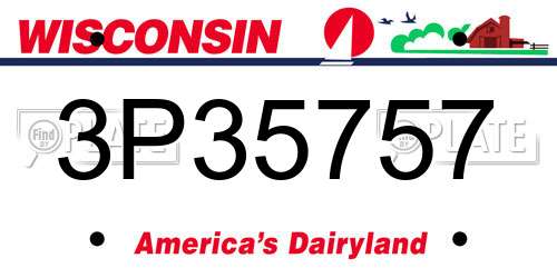 3P35757 Wisconsin License Plate