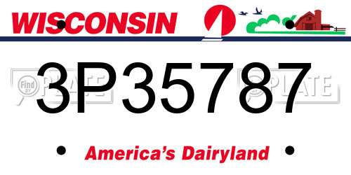 3P35787 Wisconsin License Plate