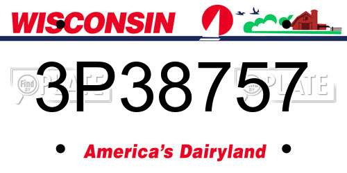 3P38757 Wisconsin License Plate