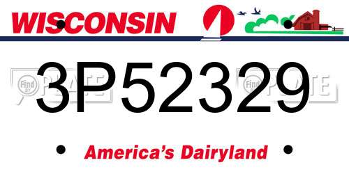 3P52329 Wisconsin License Plate