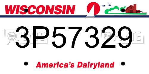 3P57329 Wisconsin License Plate