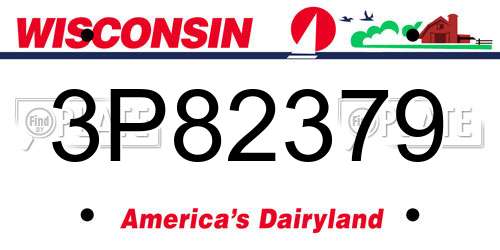 3P82379 Wisconsin License Plate
