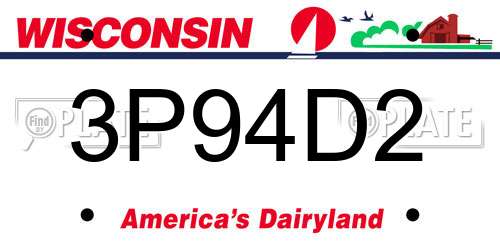 3P94D2 Wisconsin License Plate