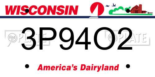 3P94O2 Wisconsin License Plate