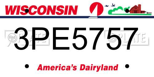 3PE5757 Wisconsin License Plate