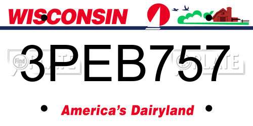 3PEB757 Wisconsin License Plate