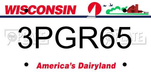 3PGR65 Wisconsin License Plate