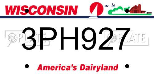 3PH927 Wisconsin License Plate