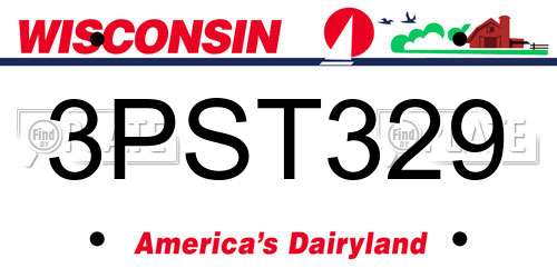 3PST329 Wisconsin License Plate