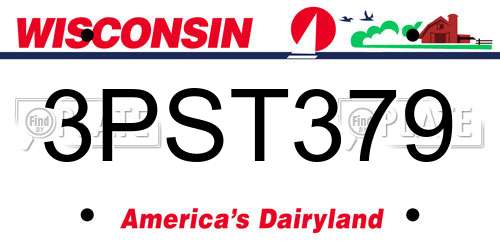 3PST379 Wisconsin License Plate