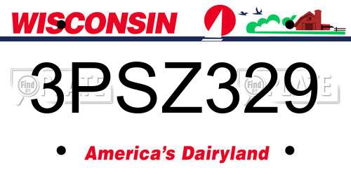 3PSZ329 Wisconsin License Plate