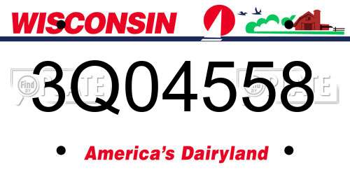 3Q04558 Wisconsin License Plate