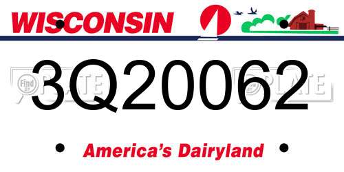 3Q20062 Wisconsin License Plate