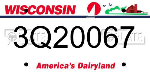 3Q20067 Wisconsin License Plate
