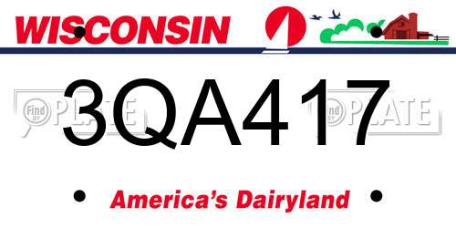 3QA417 Wisconsin License Plate