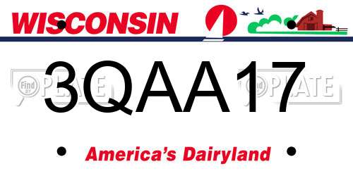 3QAA17 Wisconsin License Plate