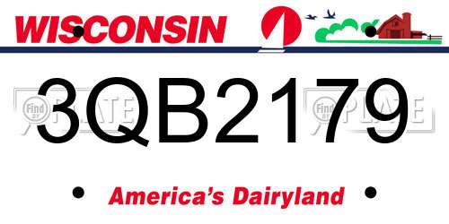 3QB2179 Wisconsin License Plate
