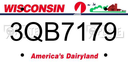 3QB7179 Wisconsin License Plate