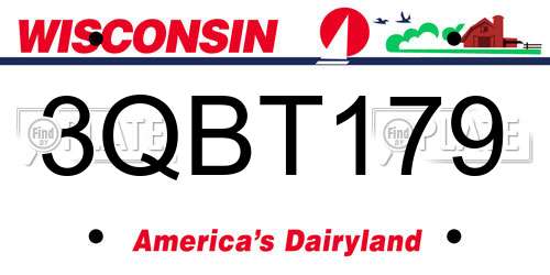 3QBT179 Wisconsin License Plate
