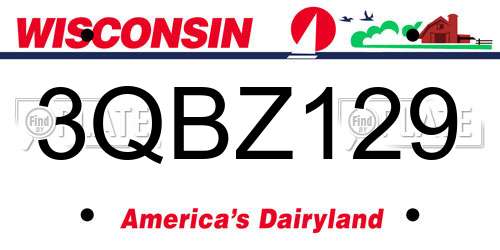 3QBZ129 Wisconsin License Plate