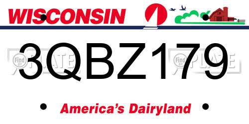 3QBZ179 Wisconsin License Plate