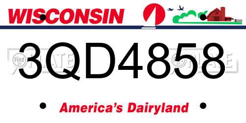 3QD4858 Wisconsin License Plate