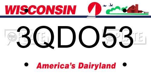 3QDO53 Wisconsin License Plate