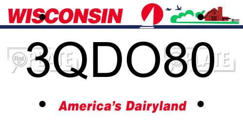 3QDO80 Wisconsin License Plate