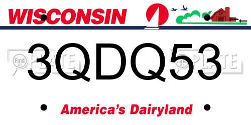 3QDQ53 Wisconsin License Plate
