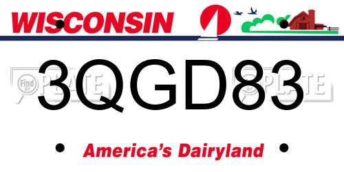 3QGD83 Wisconsin License Plate
