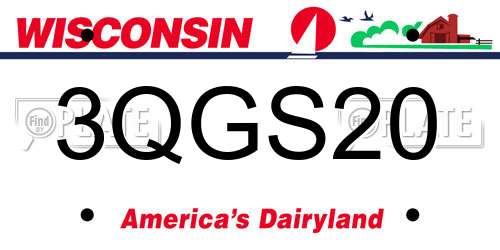 3QGS20 Wisconsin License Plate