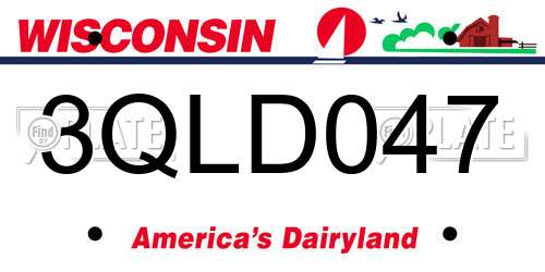 3QLD047 Wisconsin License Plate