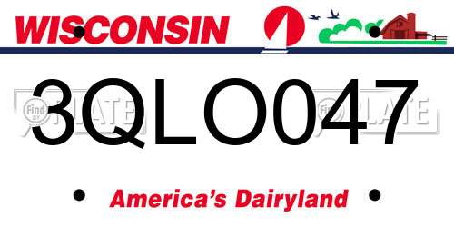 3QLO047 Wisconsin License Plate