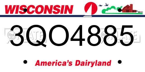 3QO4885 Wisconsin License Plate
