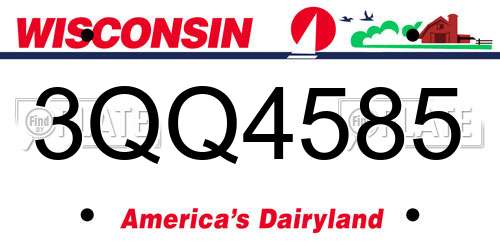 3QQ4585 Wisconsin License Plate