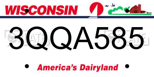 3QQA585 Wisconsin License Plate