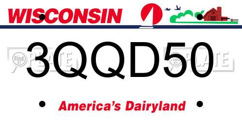 3QQD50 Wisconsin License Plate
