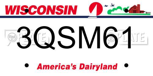 3QSM61 Wisconsin License Plate
