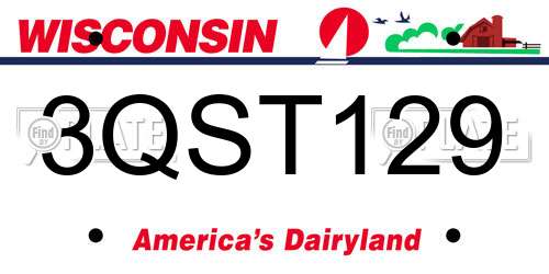 3QST129 Wisconsin License Plate