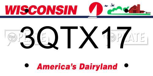 3QTX17 Wisconsin License Plate