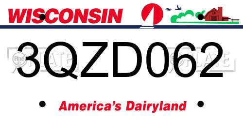 3QZD062 Wisconsin License Plate