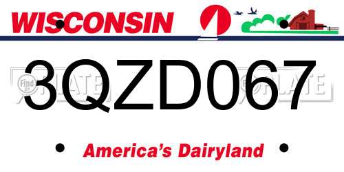 3QZD067 Wisconsin License Plate
