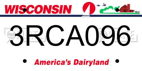 3RCA096 Wisconsin License Plate