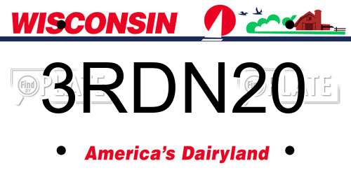 3RDN20 Wisconsin License Plate