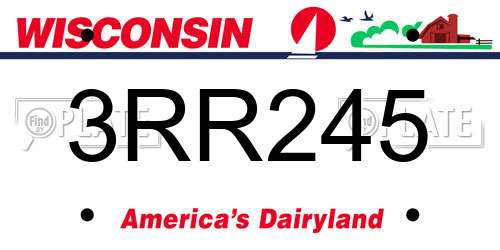 3RR245 Wisconsin License Plate
