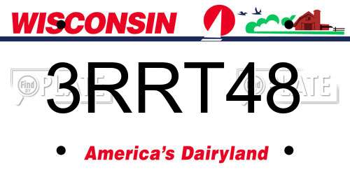 3RRT48 Wisconsin License Plate