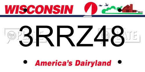 3RRZ48 Wisconsin License Plate