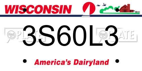 3S60L3 Wisconsin License Plate