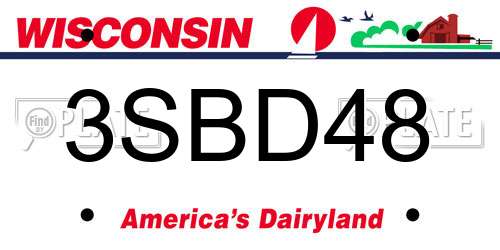 3SBD48 Wisconsin License Plate
