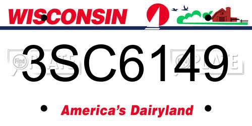 3SC6149 Wisconsin License Plate